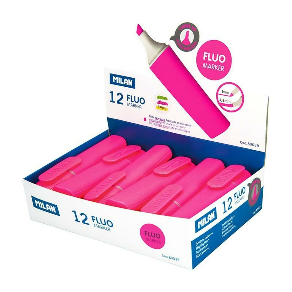 Fluorescerende Markeerstift Set Milan Roze (12 Stuks)